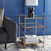Safavieh Home Noelia Gold 3-tier Square Accent Table(Gold / Glass)
