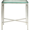 Safavieh American Homes Collection Viggo Antique Gold Glass Couture Side Table(Silver / Glass)