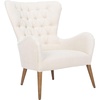 Safavieh Couture Home Brayden Mid-Century Off-White Tufted Wingback Chair