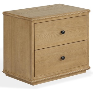 SAFAVIEH Couture – Octavian Rope Detail Nightstand – Walnut Oak – 2-Drawer Storage – Fully Assembled – Ideal for Bedroom, Guest Room, 30″ W x 18″ D x 26″ H (SFV2233B)(Brown Oak)