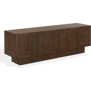 SAFAVIEH Couture Collection – Bethandria Walnut Brown 6 Door Wood Sideboard, Fully Assembled Storage Cabinet with Interior Shelves & Media Cutouts (SFV4269A)(Walnut)