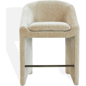 SAFAVIEH Couture Collection – Kagan Olive Green Chenille 27 Inch Counter Stool, Upholstered Counter-Height Seating with Curved Back, Fully Assembled (SFV4857B)(Taupe)