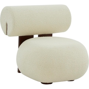 SAFAVIEH Couture Collection Kamaria Modern Ivory/Dark Brown Faux Shearling Accent Chair