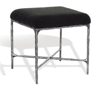 SAFAVIEH Couture Collection Mandy Black Boucle Ottoman (Fully Assembled)(Black)