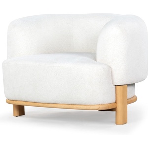 SAFAVIEH Couture Collection Oscar Light Brown/Natural Boucle Accent Chair(Ivory/Natural)