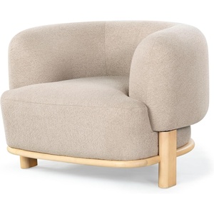 SAFAVIEH Couture Collection Oscar Light Brown/Natural Boucle Accent Chair(Light Brown/Natural)
