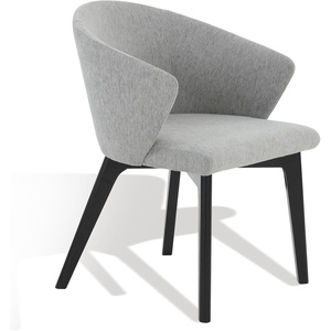 SAFAVIEH Couture Collection Wynonna Mid-Century Modern Grey/Black Linen Dining Chair(Grey/Black)