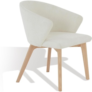 SAFAVIEH Couture Collection Wynonna Mid-Century Modern Grey/Black Linen Dining Chair(Ivory/Natural)