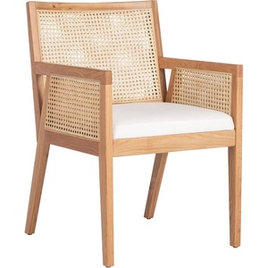 Safavieh Couture Home Collection Malik Black and Natural Rattan Dining Chair(Natural)