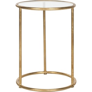 Safavieh Home Collection Shay Light Gold Accent Table(Gold / Clear)