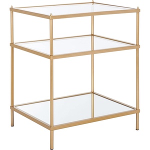 Safavieh Home Noelia Gold 3-tier Square Accent Table(Gold / Glass)