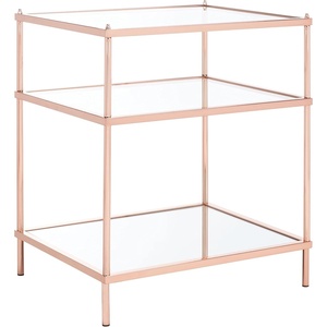Safavieh Home Noelia Gold 3-tier Square Accent Table(Rose Gold)