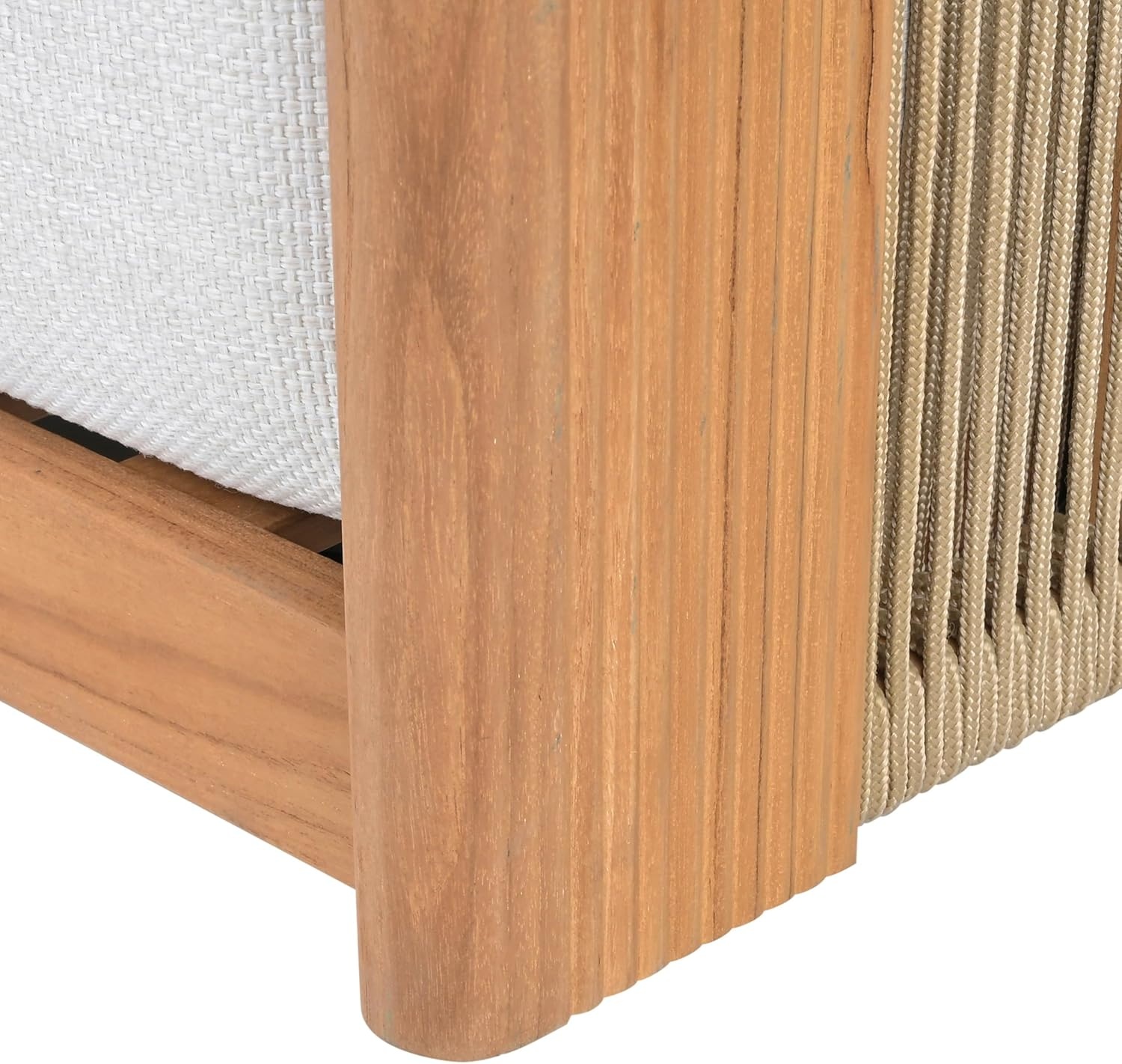 image:imageSAFAVIEH Couture Outdoor Marina Swivel Accent Chair White Cushion amp Natural Teak Solid Wood Weather Resistant Ideal for Patio Deck Backyard 16 Seat Height CPT1083AWhiteNatural Teak