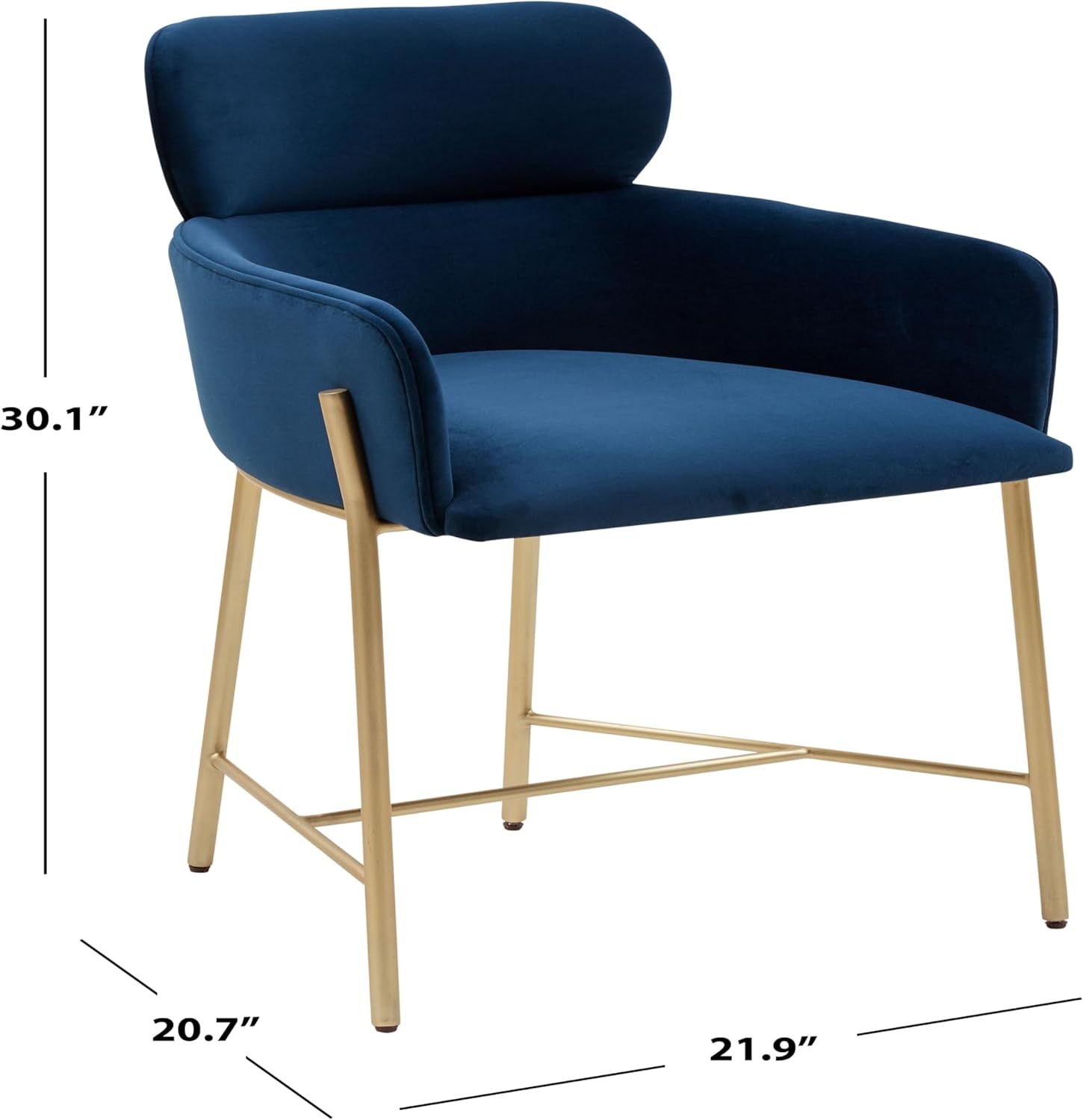 image:imageSAFAVIEH Couture Charlize Velvet Dining ChairNavy Gold