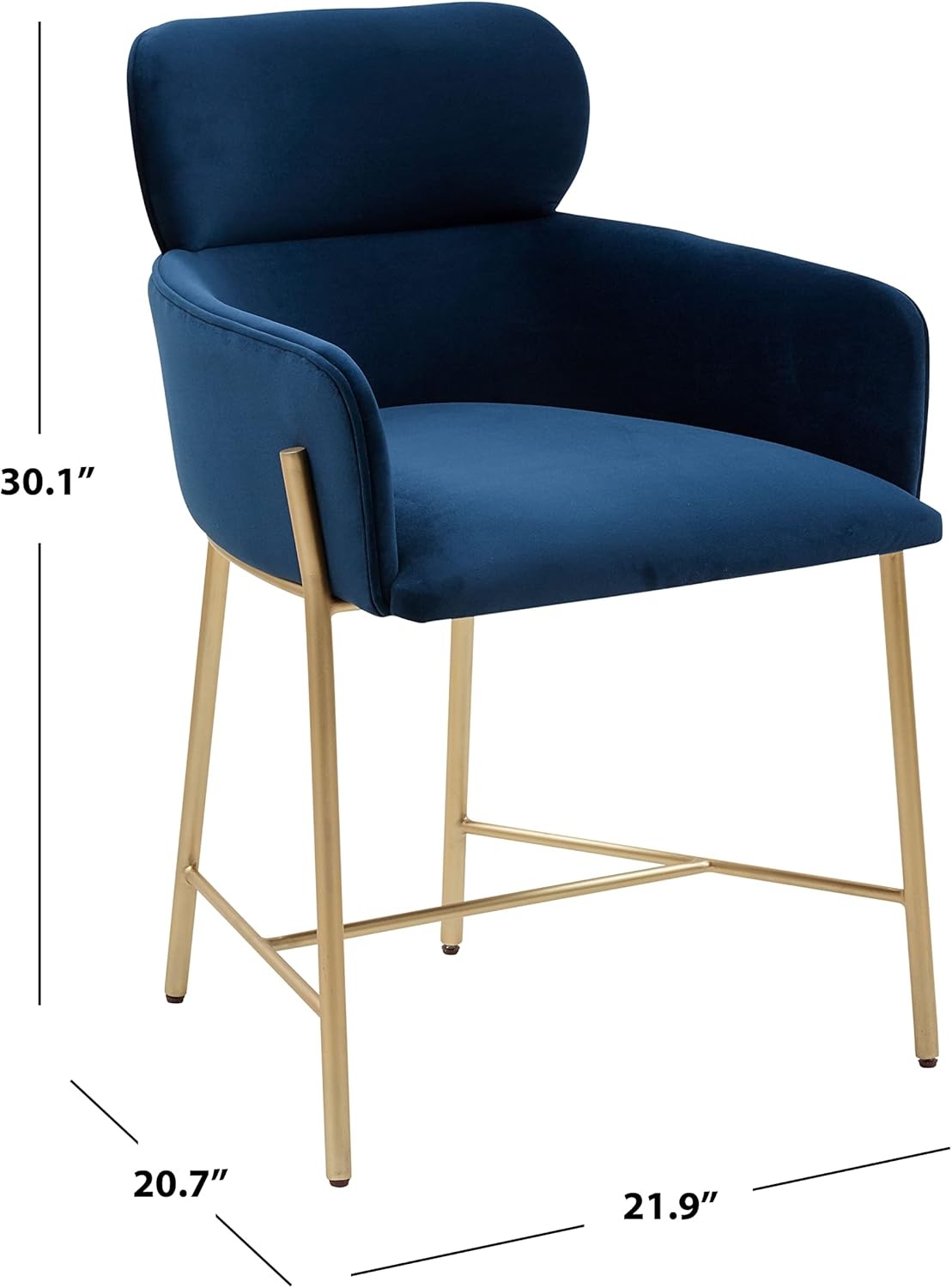 image:imageSAFAVIEH Couture Charlize Velvet Dining ChairNavy Gold