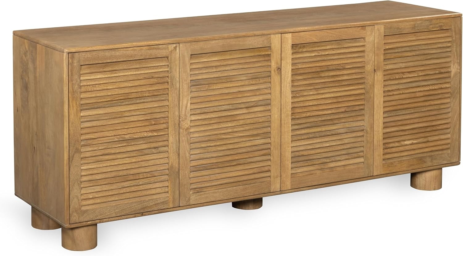 image:imageSAFAVIEH Couture Collection Bellasasha Walnut Wood 4Door Sideboard Fully Assembled Media Console amp Storage Cabinet SFV9767AWalnut