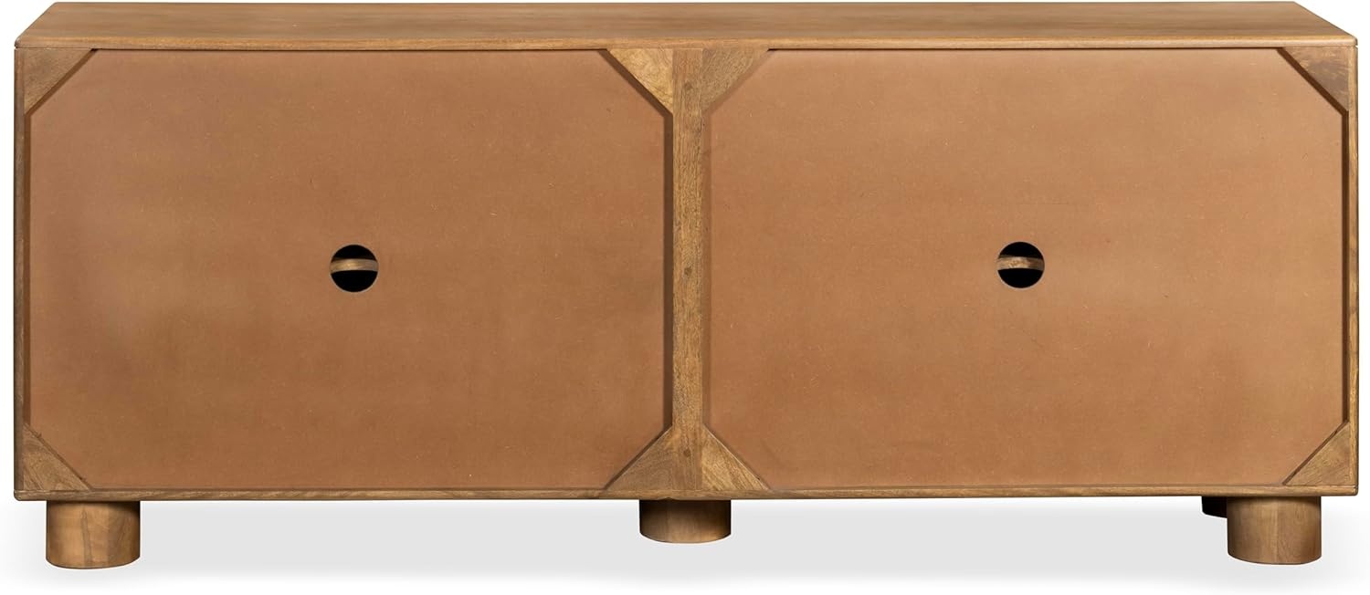 image:imageSAFAVIEH Couture Collection Bellasasha Walnut Wood 4Door Sideboard Fully Assembled Media Console amp Storage Cabinet SFV9767AWalnut