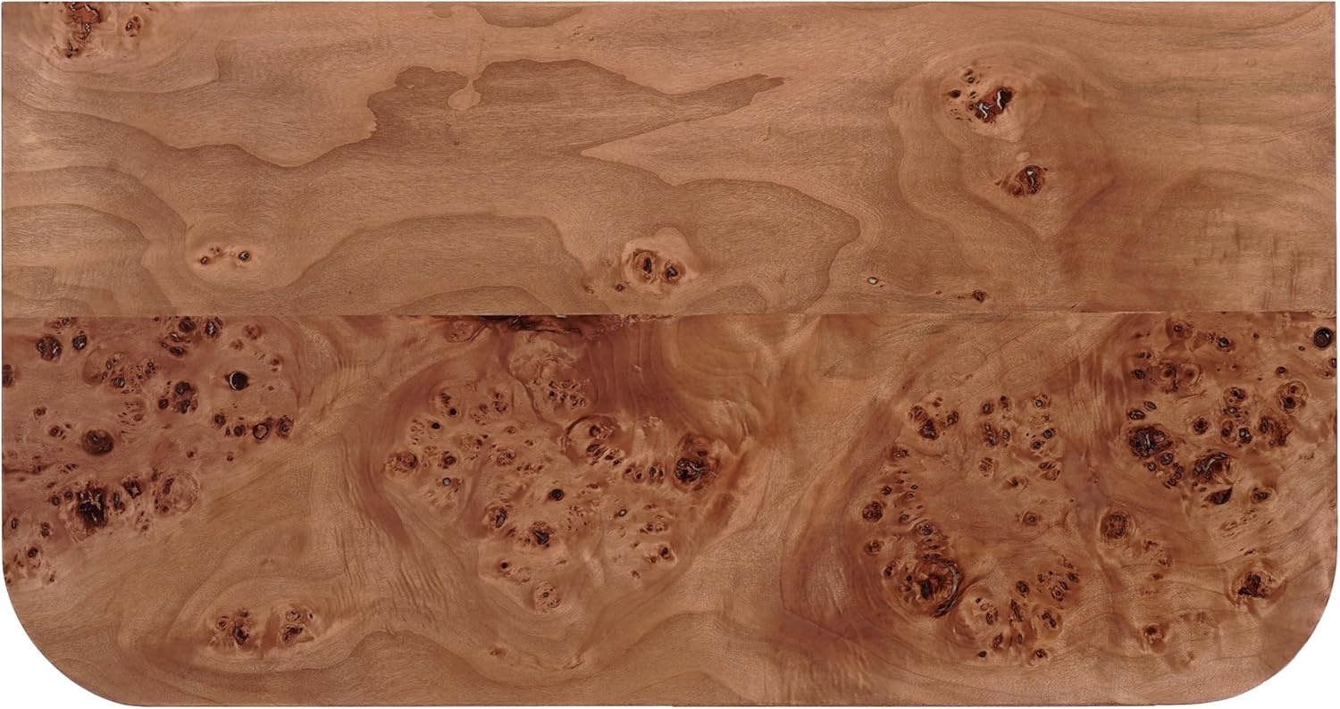 image:imageSAFAVIEH Couture Collection Celestanno Natural Burl Veneer Bar Cabinet Fully Assembled Storage Cabinet with Metal Base SFV5788ABurlSilver