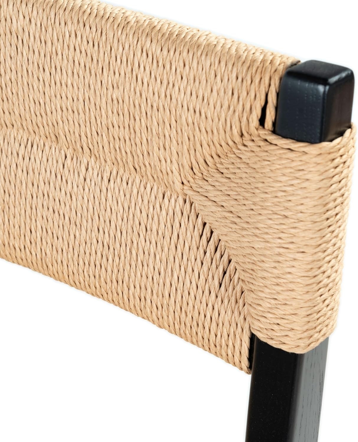 image:imageSAFAVIEH Couture Collection Cody 26Inch Counter Stool Black Frame with Natural Paper Cord Seat RattanInspired Design Fully Assembled SFV4228ABlackNatural