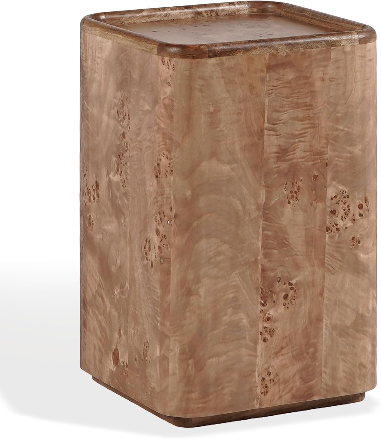 image:imageSAFAVIEH Couture Collection Torryn Brown Burl Accent Table Sculptural Wood Side Table Fully Assembled SFV5804AWalnut Burl
