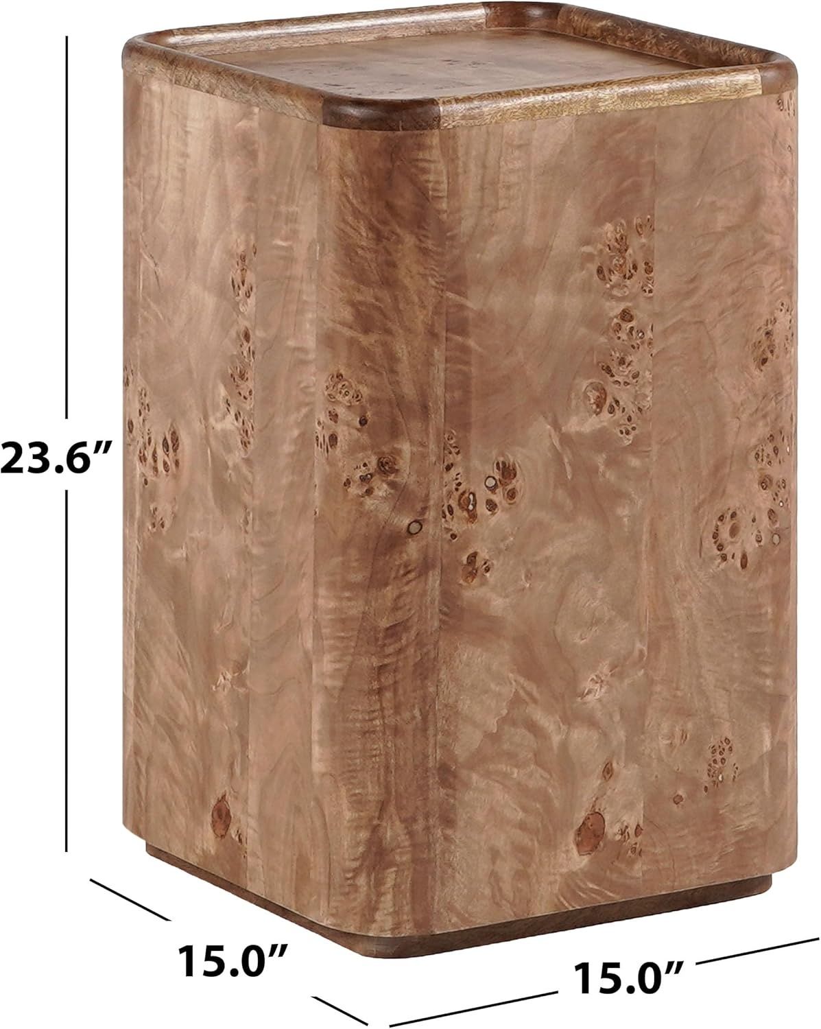 image:imageSAFAVIEH Couture Collection Torryn Brown Burl Accent Table Sculptural Wood Side Table Fully Assembled SFV5804AWalnut Burl