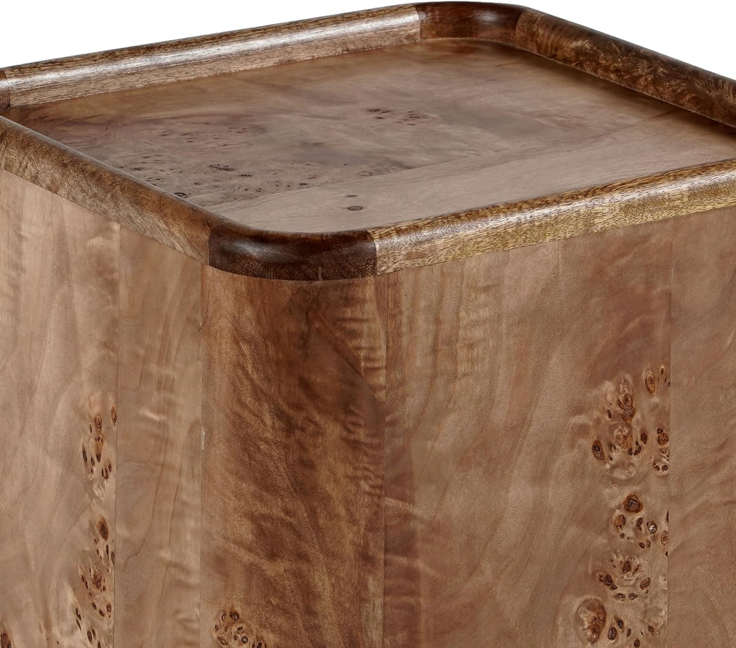 image:imageSAFAVIEH Couture Collection Torryn Brown Burl Accent Table Sculptural Wood Side Table Fully Assembled SFV5804AWalnut Burl