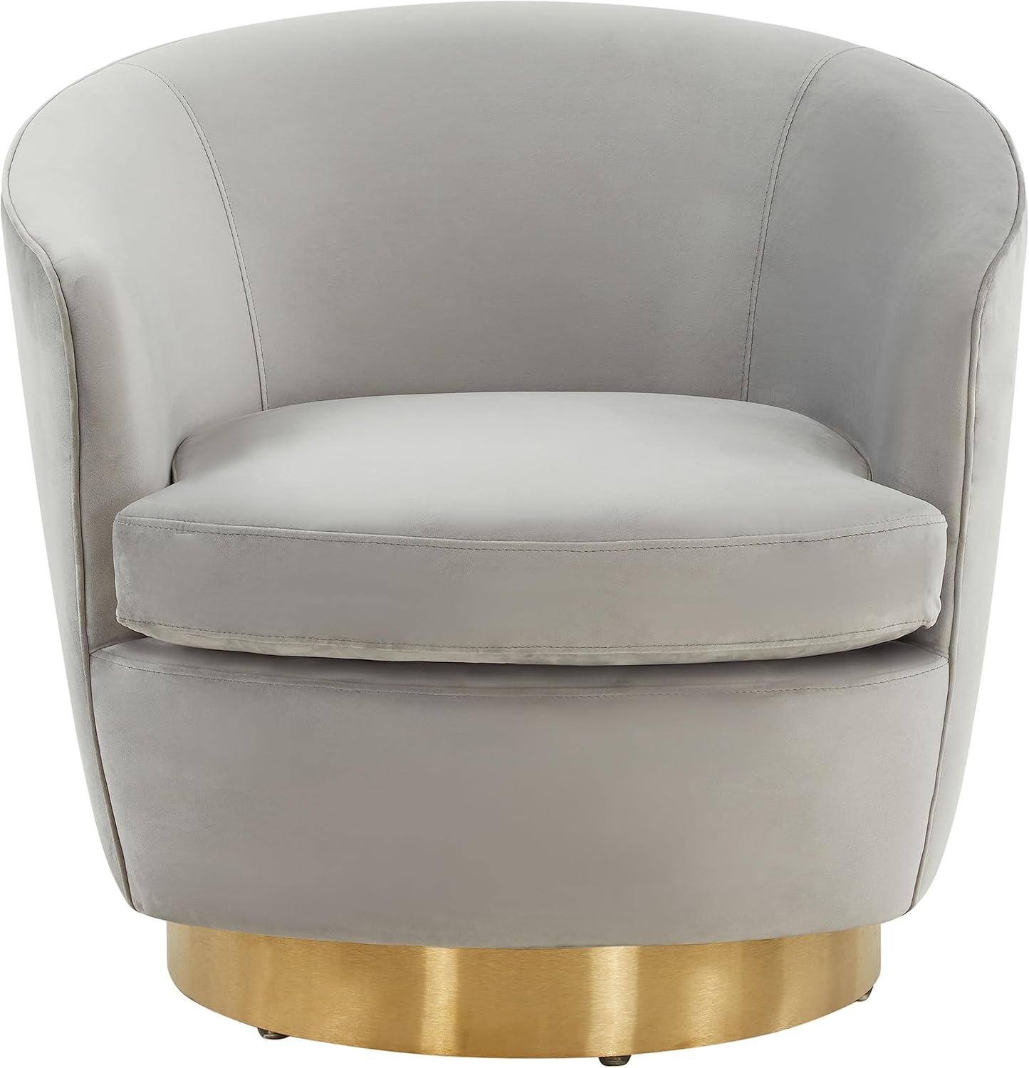 image:imageSAFAVIEH Couture Collection Annalee Light Grey VelvetGold Swivel Accent Chair Fully Assembled
