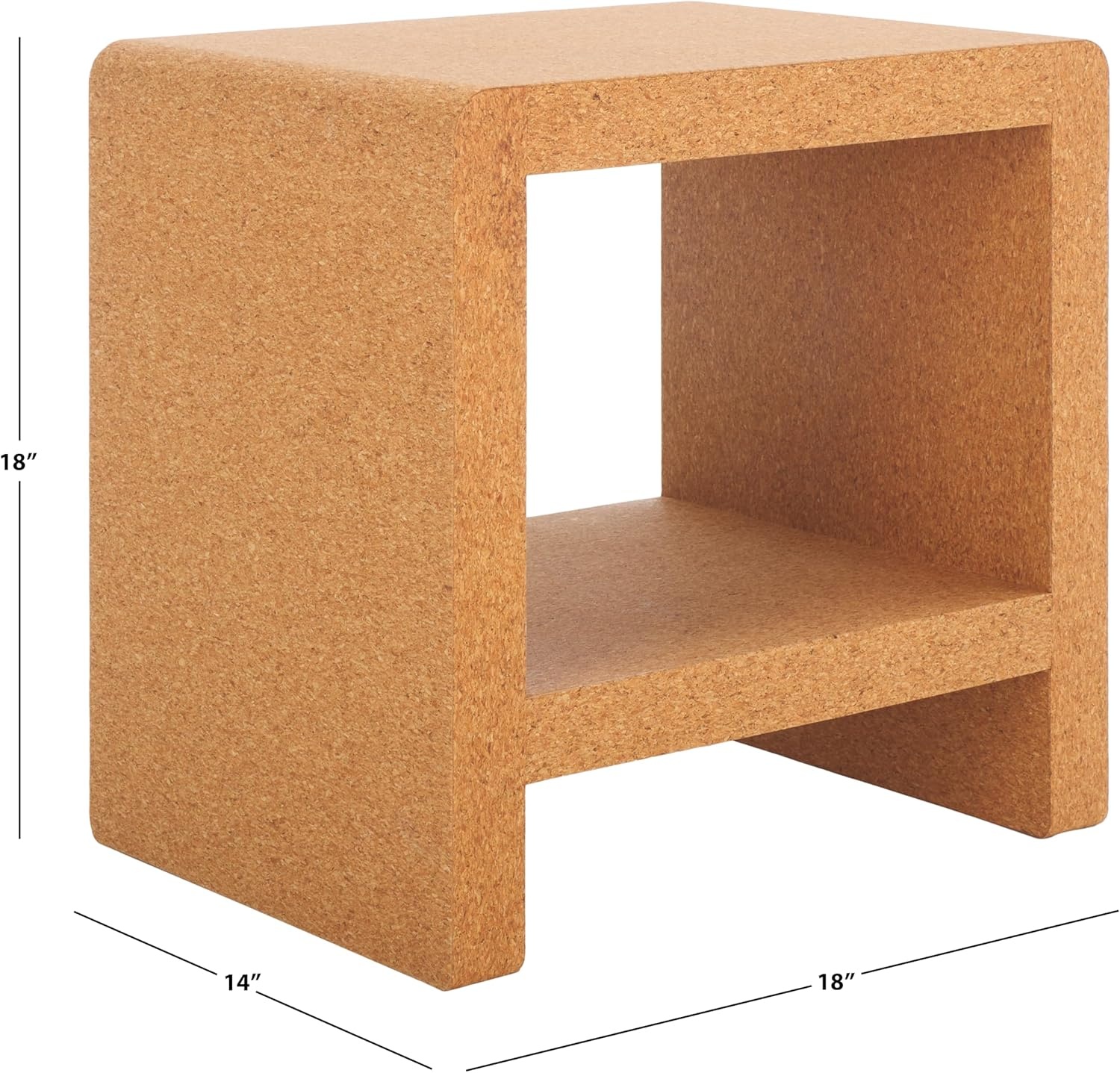 image:imageSAFAVIEH Couture Collection Daysie Cork Nightstand Accent Table Fully Assembled