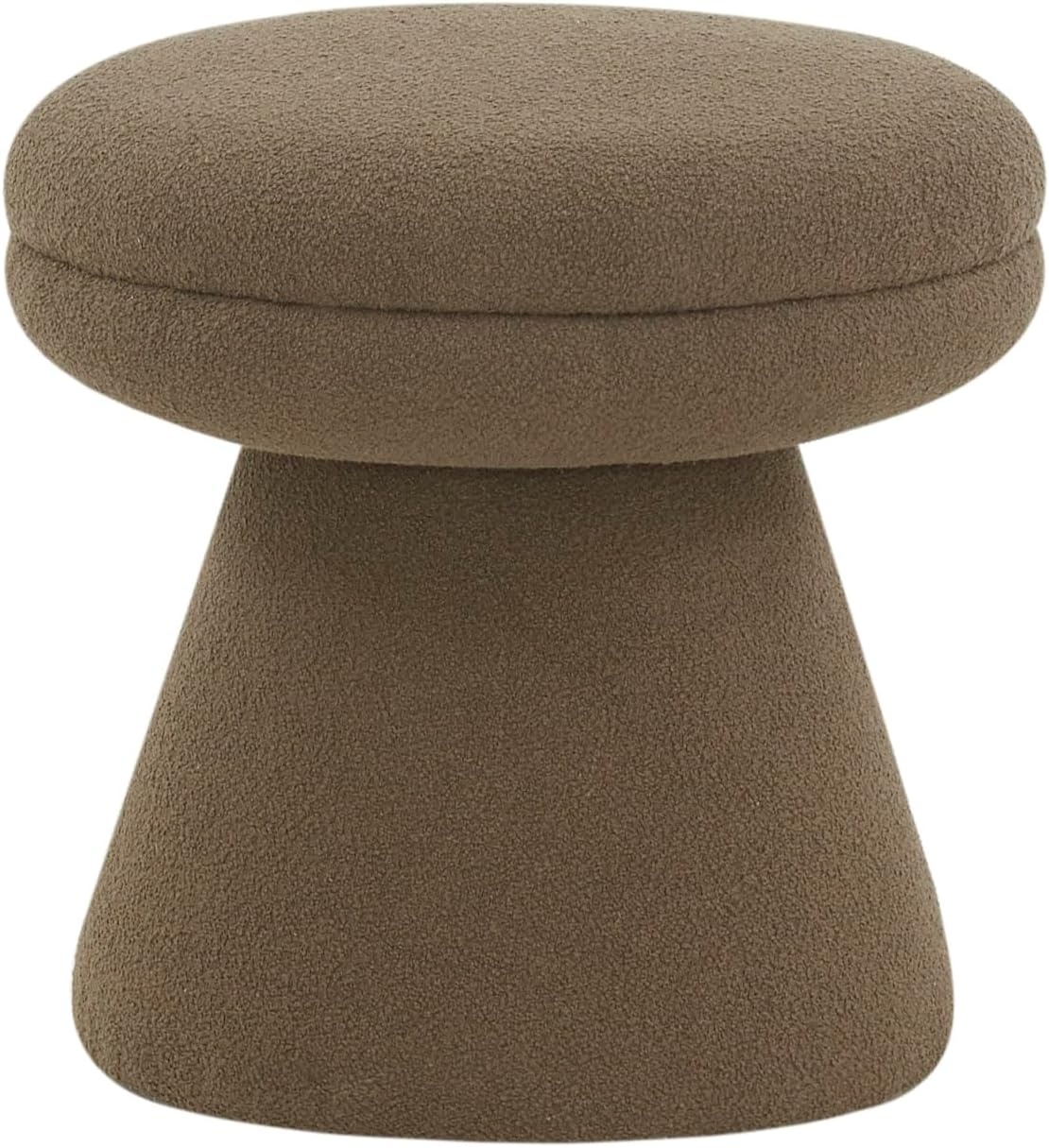 image:imageSAFAVIEH Couture Collection Gisella Olive Green Boucle Ottoman Fully AssembledDark Brown