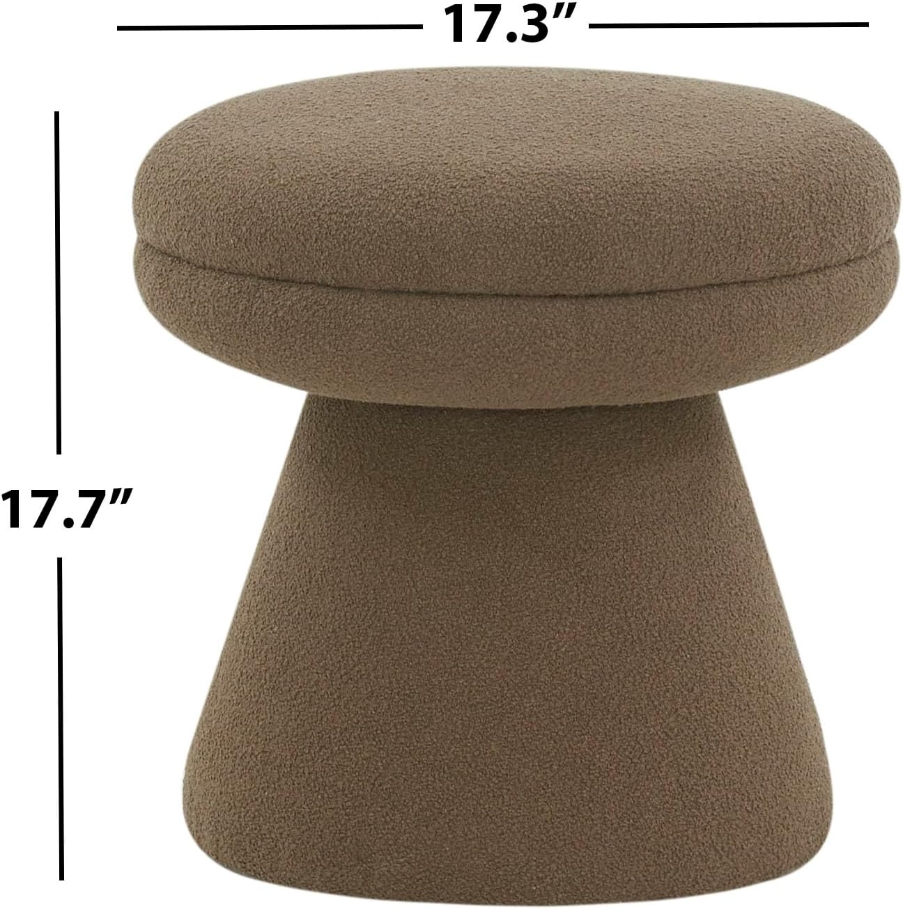 image:imageSAFAVIEH Couture Collection Gisella Olive Green Boucle Ottoman Fully AssembledDark Brown
