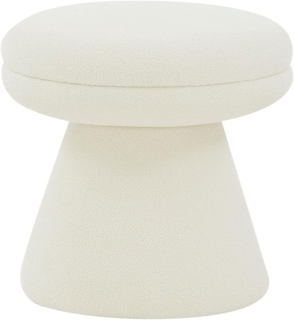 image:imageSAFAVIEH Couture Collection Gisella Olive Green Boucle Ottoman Fully AssembledIvory