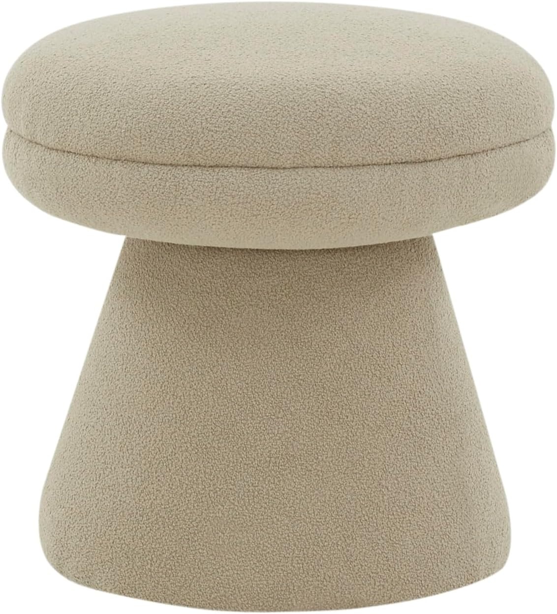 image:imageSAFAVIEH Couture Collection Gisella Olive Green Boucle Ottoman Fully AssembledLight Brown