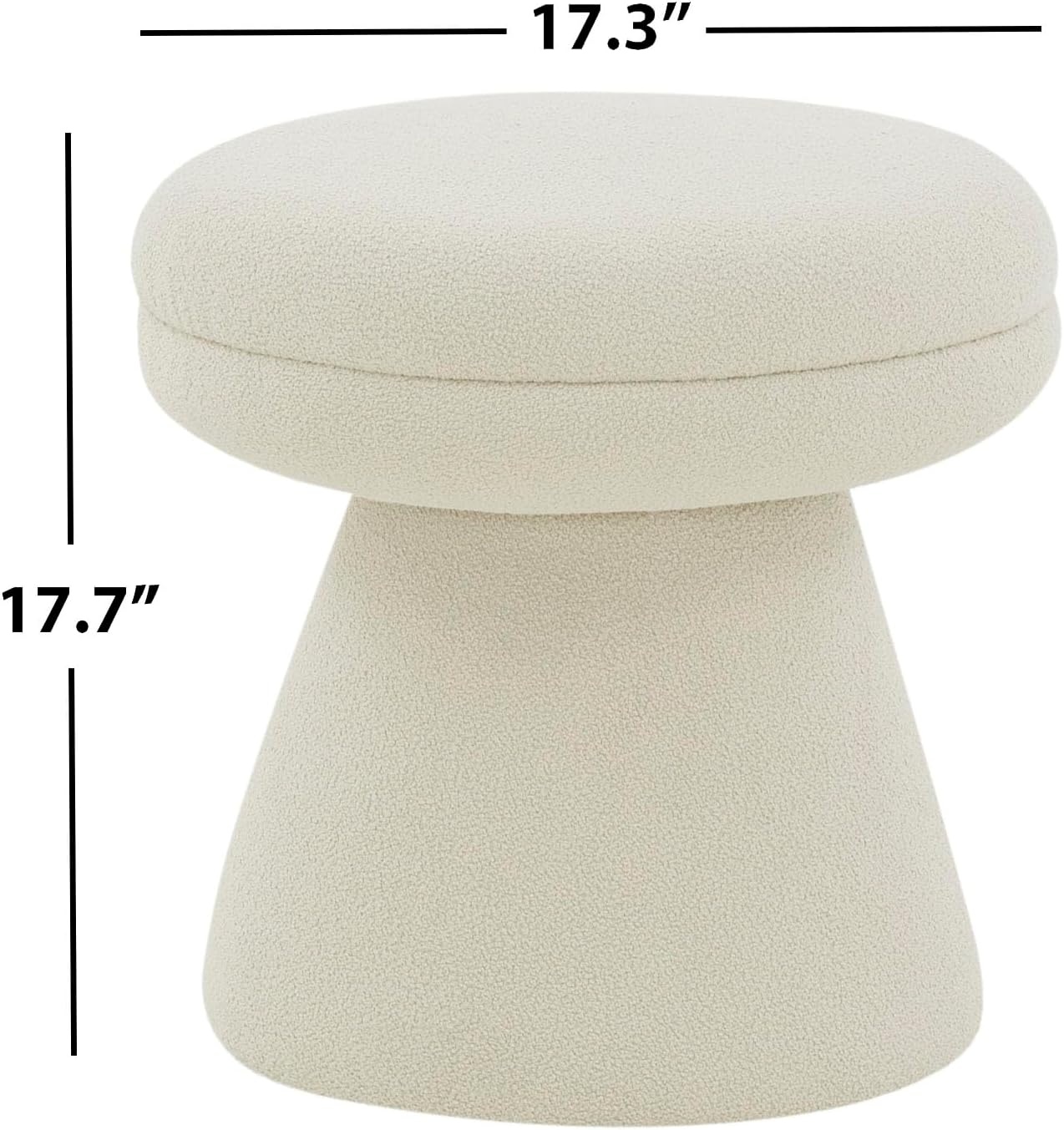 image:imageSAFAVIEH Couture Collection Gisella Olive Green Boucle Ottoman Fully AssembledTaupe