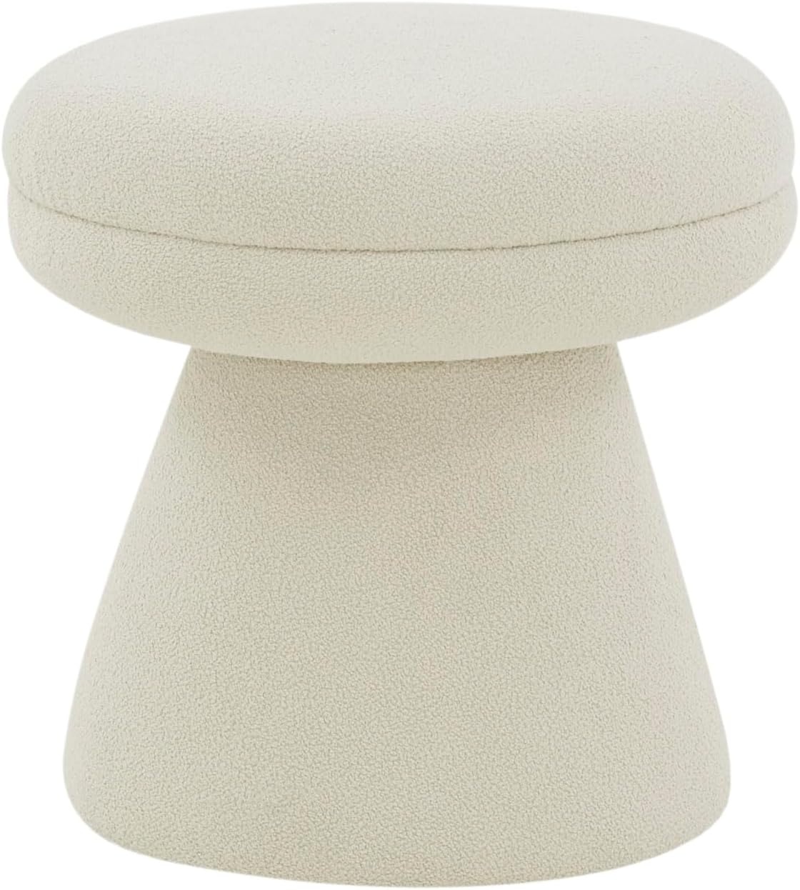 image:imageSAFAVIEH Couture Collection Gisella Olive Green Boucle Ottoman Fully AssembledTaupe