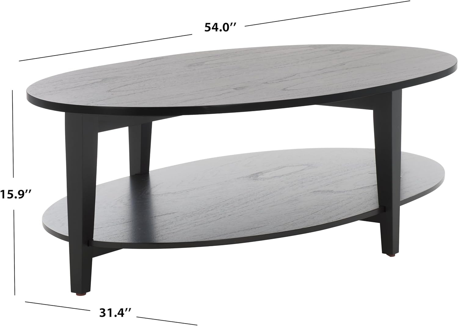 image:imageSAFAVIEH Couture Collection Leonardi Black Oval Coffee TableBlack