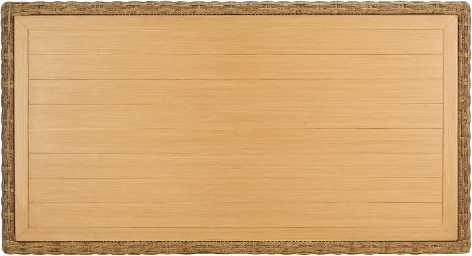 image:imageSAFAVIEH Couture Collection Margarita Natural Brown Faux Wicker Rectangle IndoorOutdoor Coffee Table Fully AssembledNatural