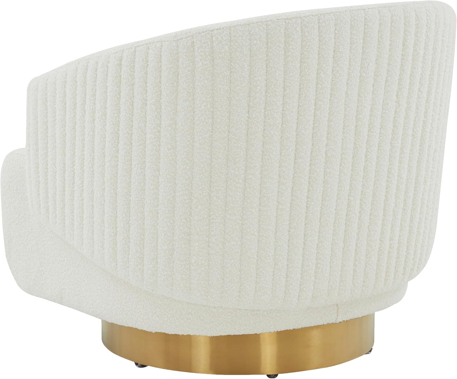 image:imageSAFAVIEH Couture Collection Pollyanne Ivory BoucleGold Swivel Accent Chair Fully Assembled