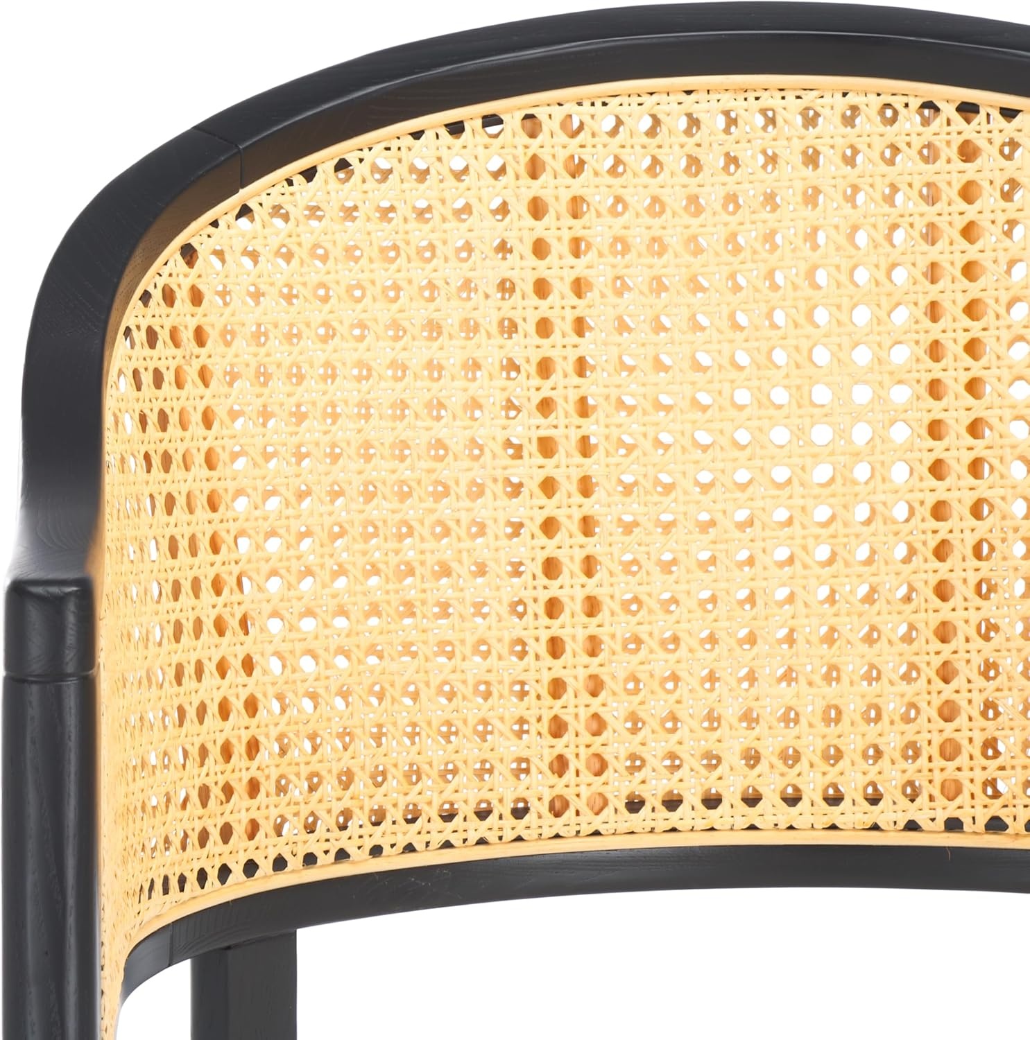 image:imageSAFAVIEH Couture Collection Rogue BlackNatural Rattan 27inch Seat Height Bar Stool Fully AssembledBlackNatural