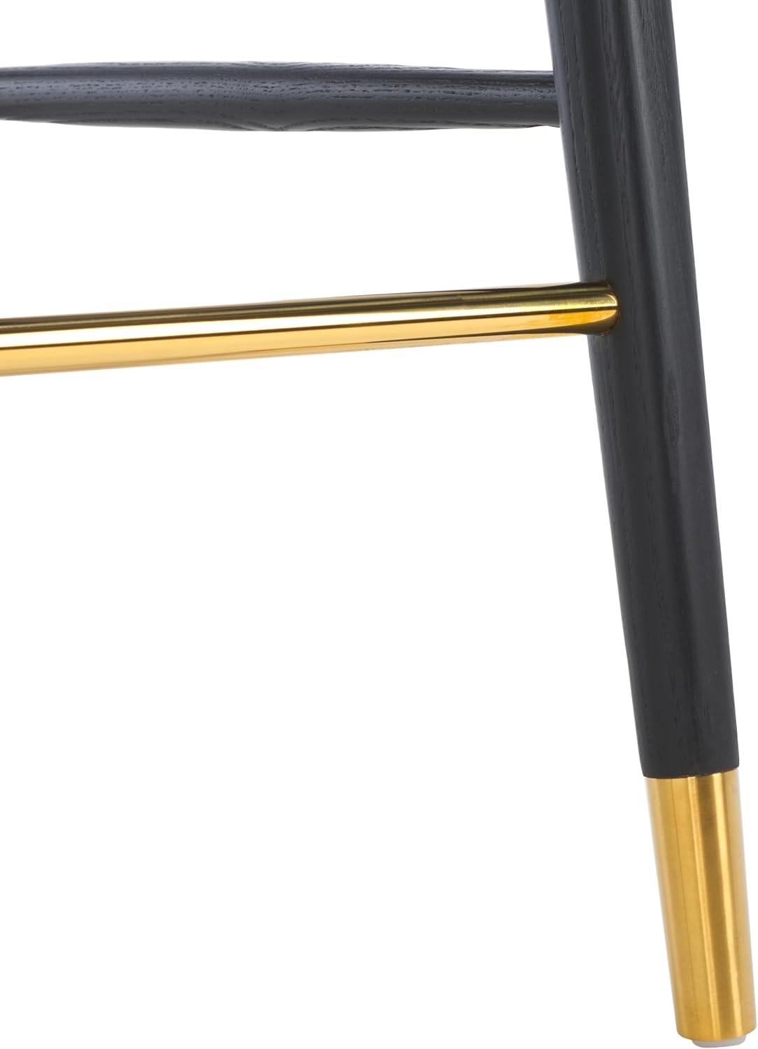 image:imageSAFAVIEH Couture Collection Rogue BlackNatural Rattan 27inch Seat Height Bar Stool Fully AssembledBlackNatural
