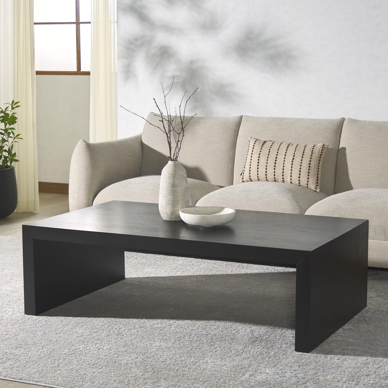 image:imageSAFAVIEH Couture Collection Tawney Black Rectangle Coffee TableBlack