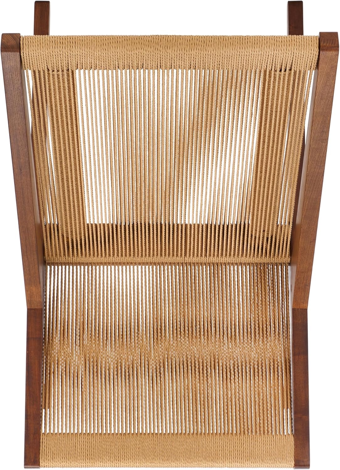 image:imageSAFAVIEH Couture Collection Trisha WalnutNatural Solid Wood Folding Rope Accent Chair