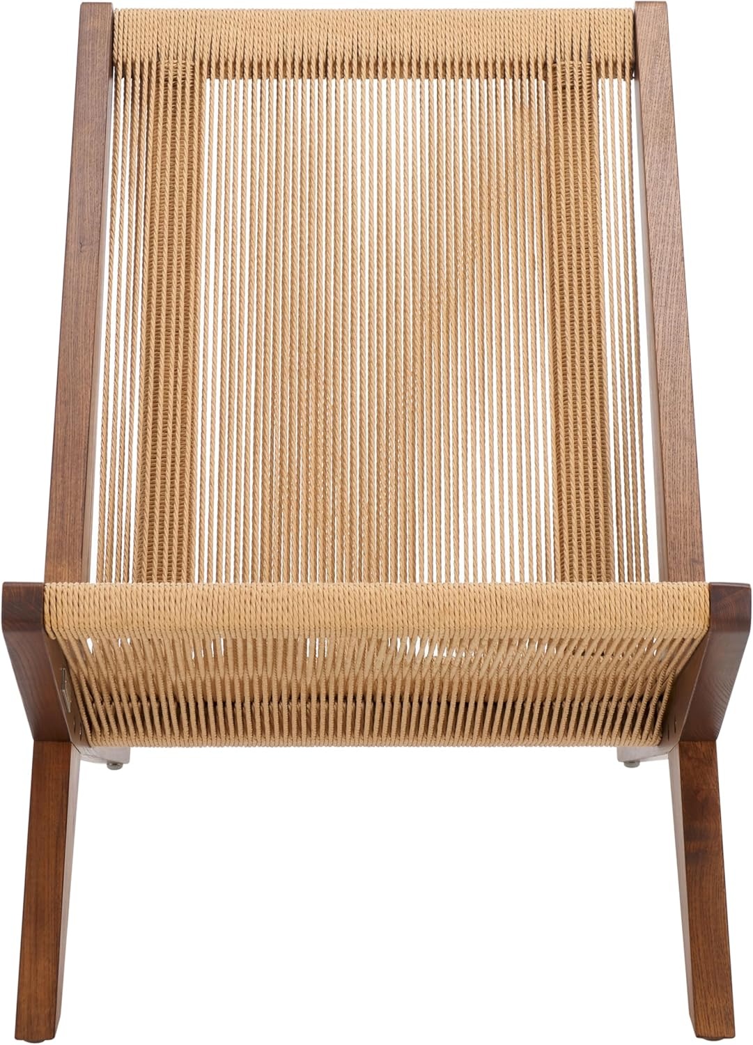 image:imageSAFAVIEH Couture Collection Trisha WalnutNatural Solid Wood Folding Rope Accent Chair