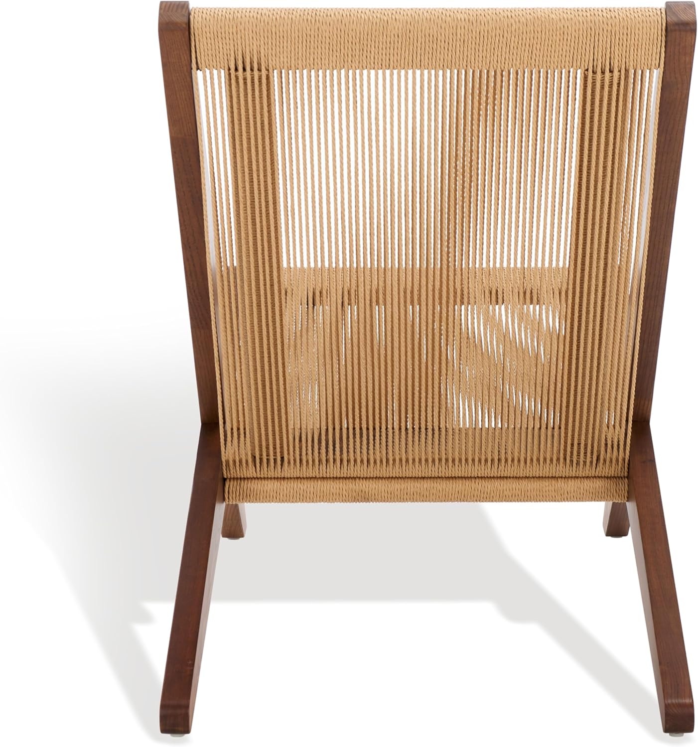 image:imageSAFAVIEH Couture Collection Trisha WalnutNatural Solid Wood Folding Rope Accent Chair