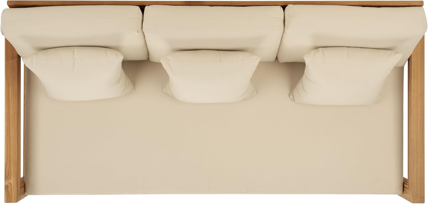 image:imageSAFAVIEH Couture Montford Brazilian Teak IndoorOutdoor SofaBeige