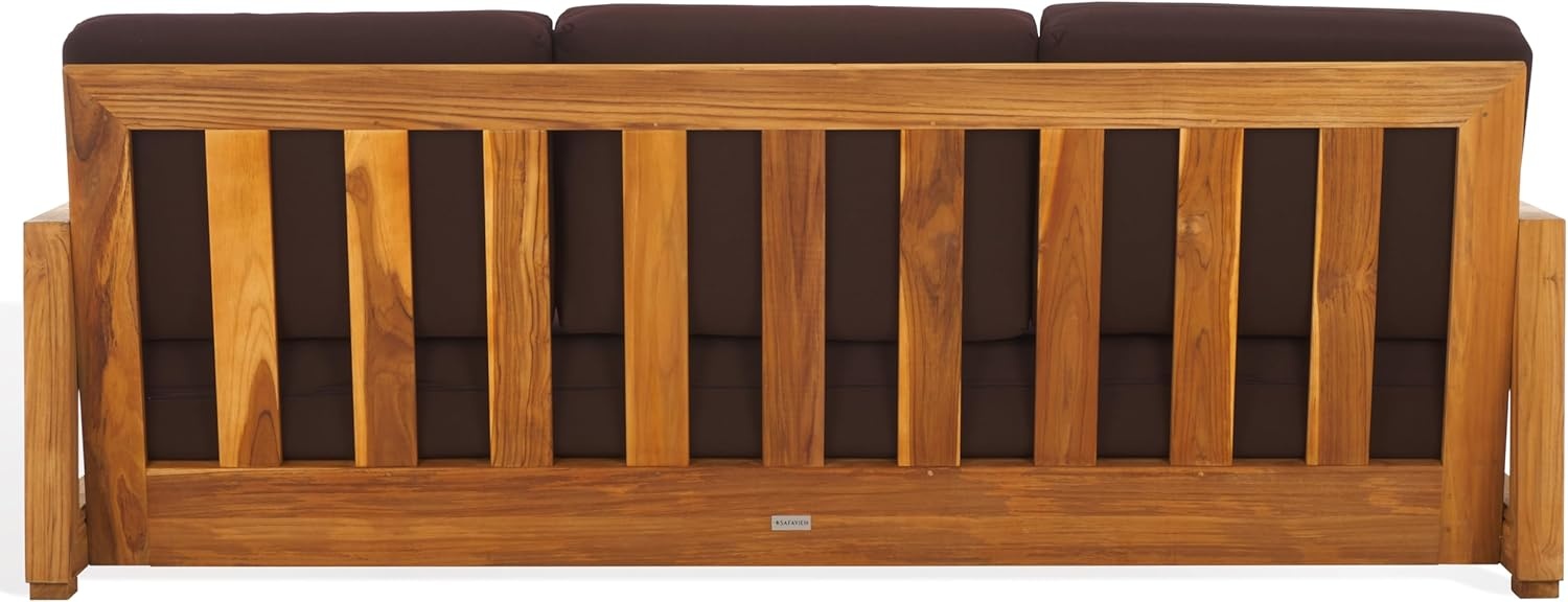 image:imageSAFAVIEH Couture Montford Brazilian Teak IndoorOutdoor SofaWhite