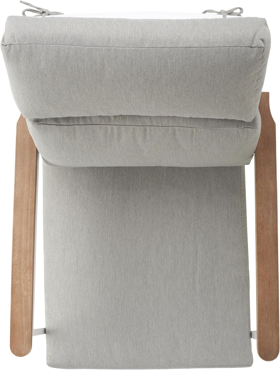 image:imageSAFAVIEH Couture Outdoor Collection Brutus WhiteNaturalLight Grey Linen Cushion Solid Wood Rocking Chair