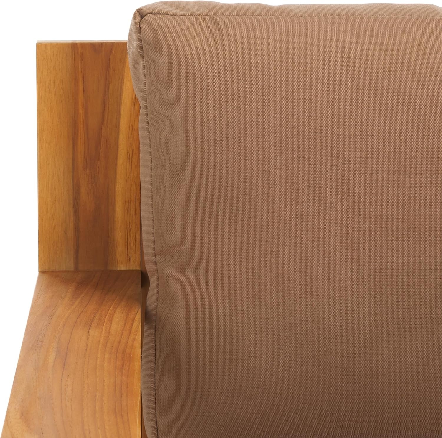 image:imageSAFAVIEH Couture Outdoor Collection Kauai NaturalDark Brown Solid Wood Patio ChairNaturalBrown