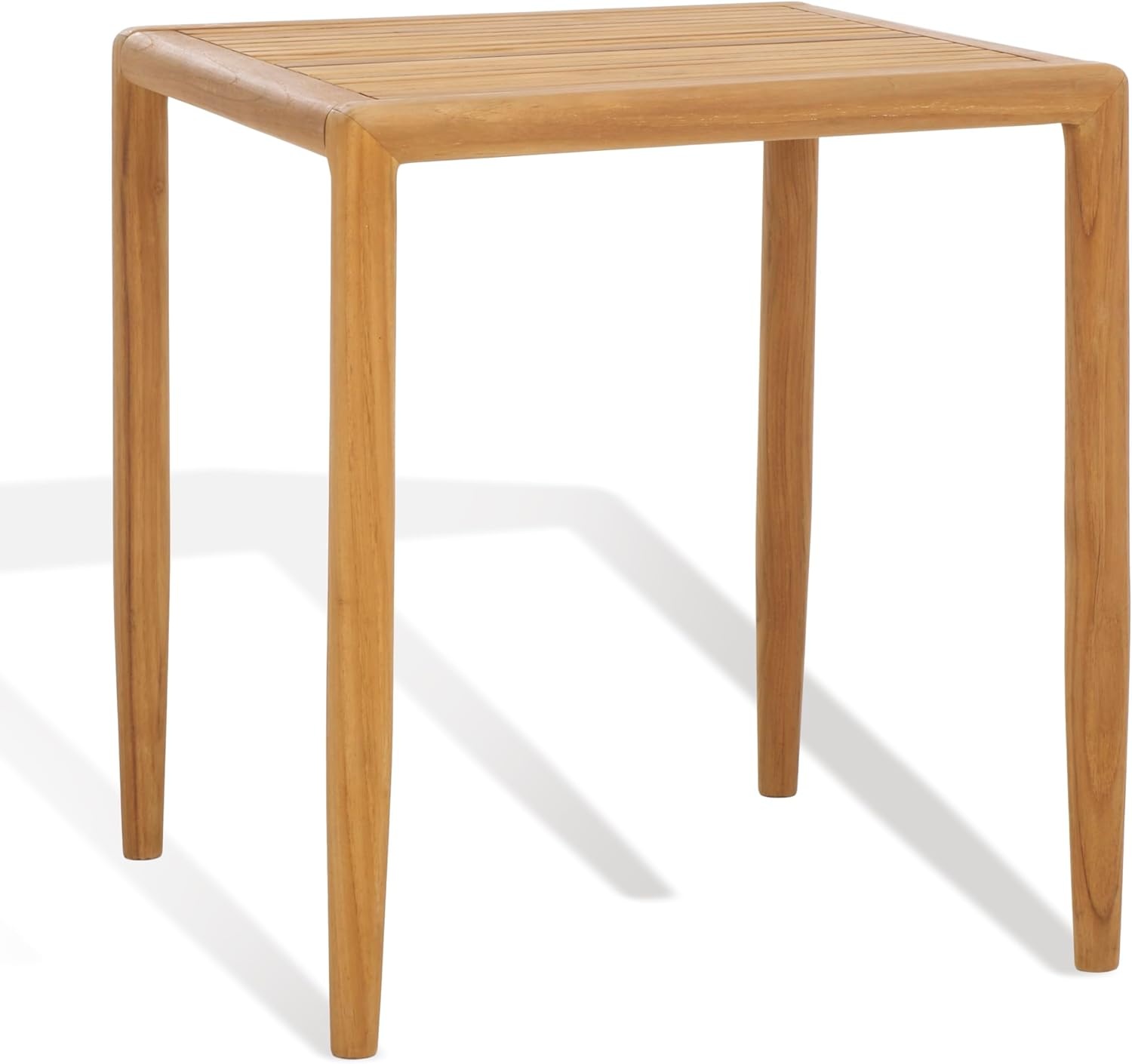 image:imageSAFAVIEH Couture Outdoor Collection Samoa Natural Brown Brazilian Teak Solid Wood Patio Accent Table