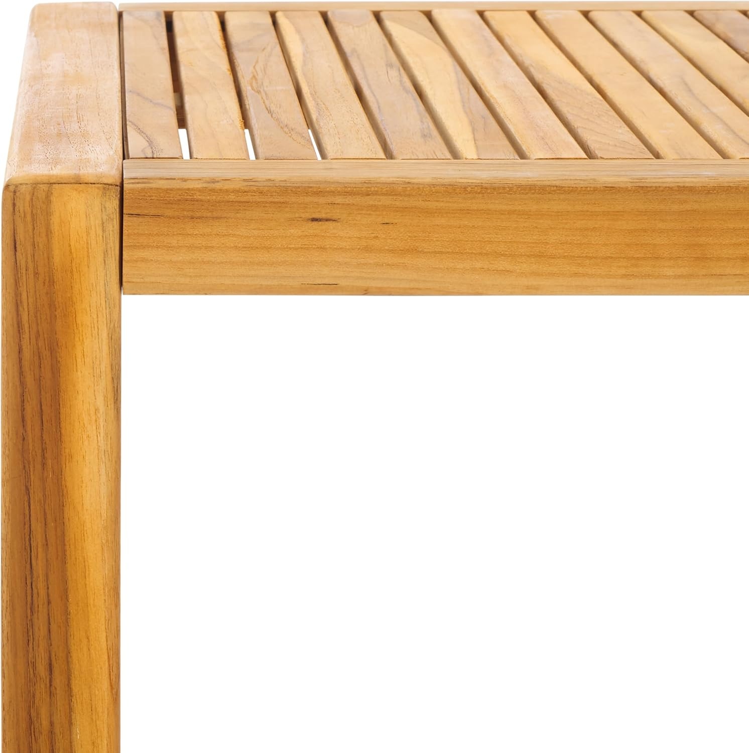 image:imageSAFAVIEH Couture Outdoor Collection Samoa Natural Brown Brazilian Teak Solid Wood Patio Accent Table