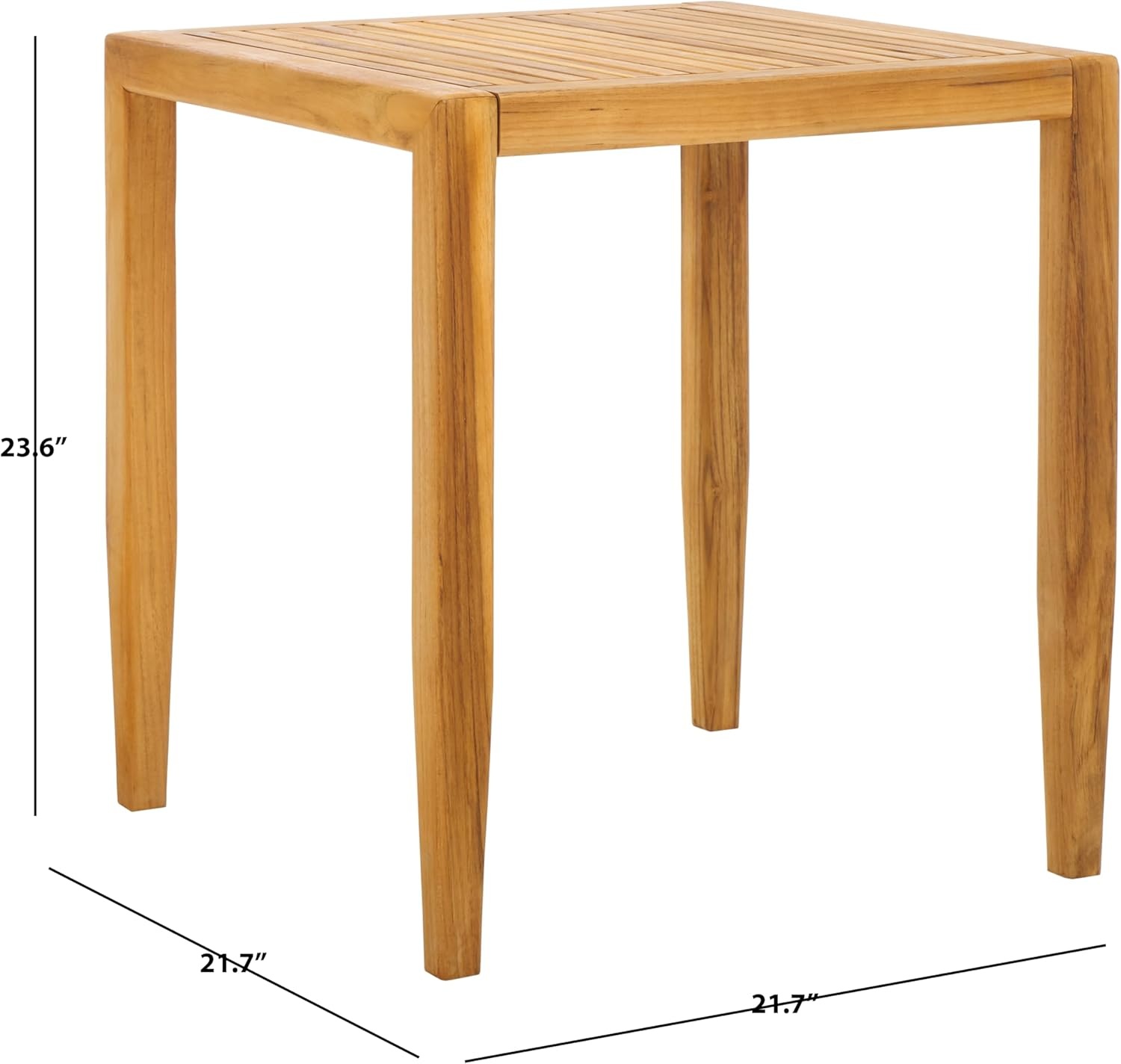 image:imageSAFAVIEH Couture Outdoor Collection Samoa Natural Brown Brazilian Teak Solid Wood Patio Accent Table